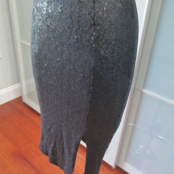 *SOLD* Jay Godfrey Sequin Slit Cocktail Dress in Black - Picture 7 of 8